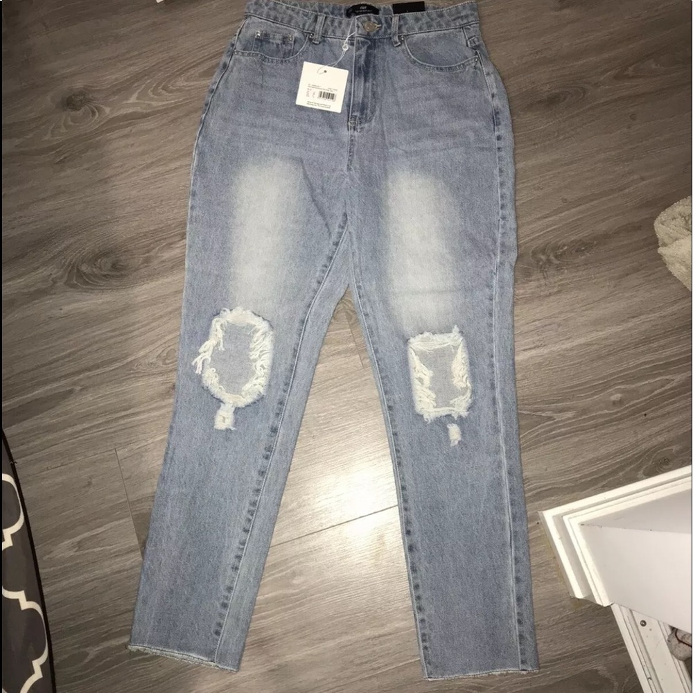 PLT Ripped Mom Jeans - Picture 1 of 3